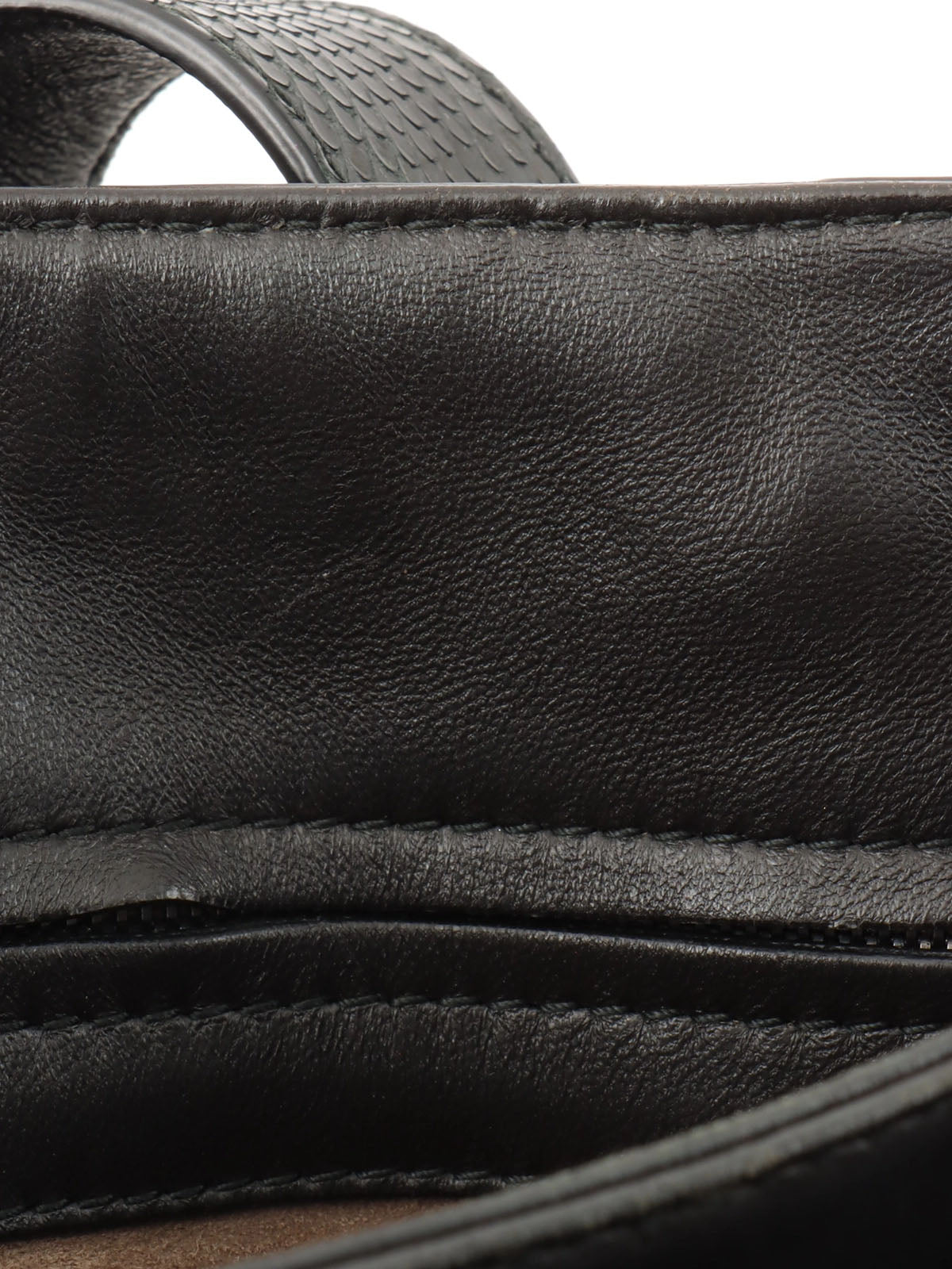 Python Intrecciato Handbag in Black