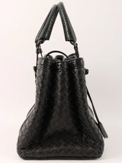 Python Intrecciato Handbag in Black