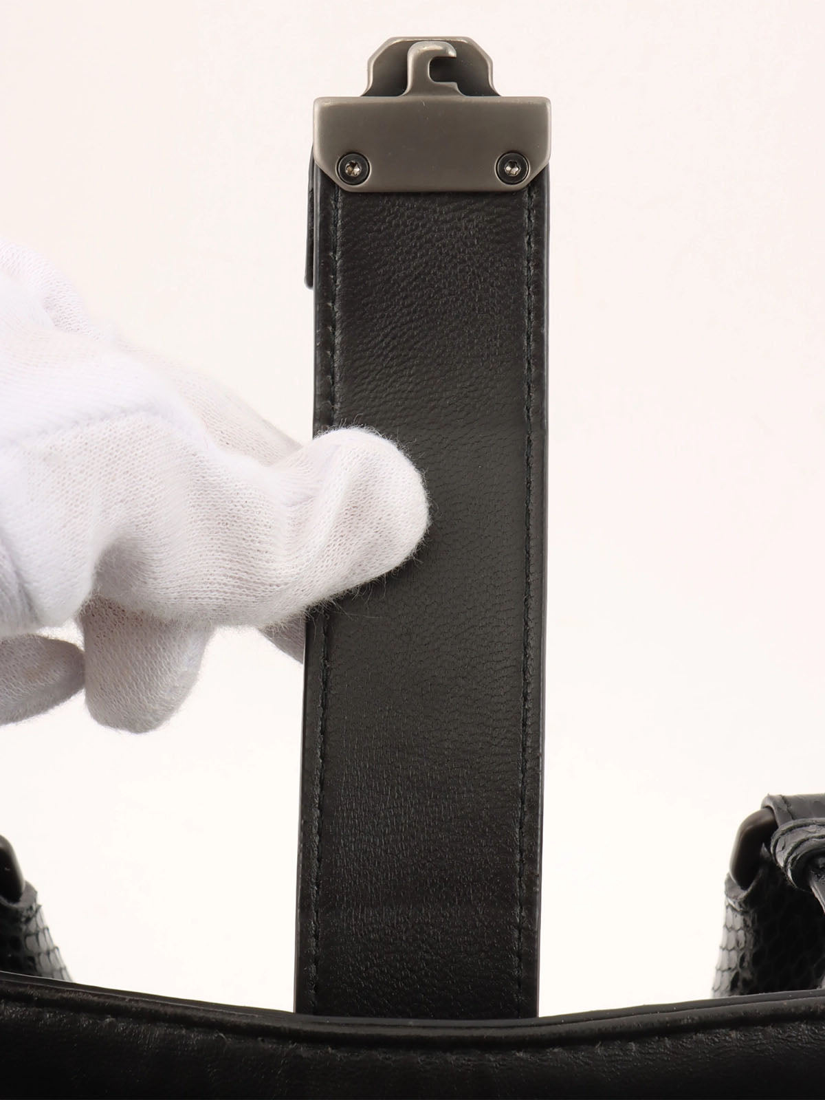 Python Intrecciato Handbag in Black