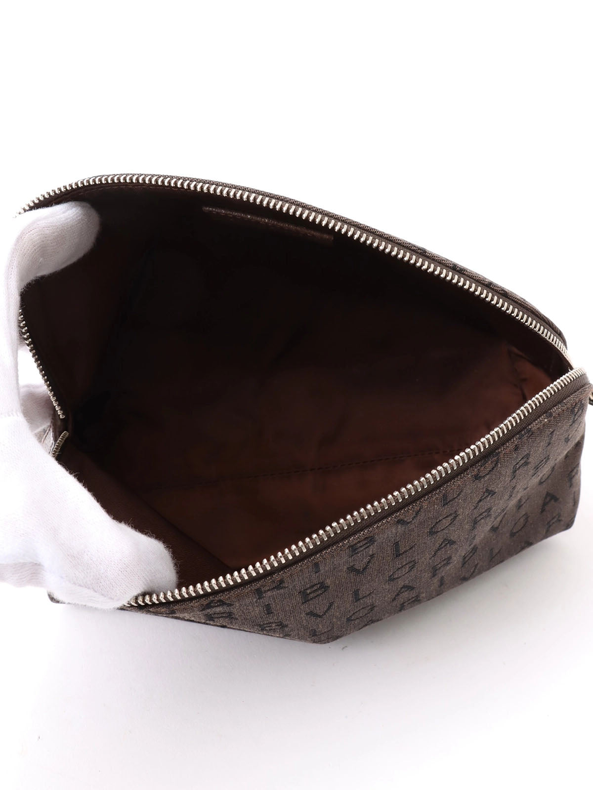 Logomania 手拿包 深棕色