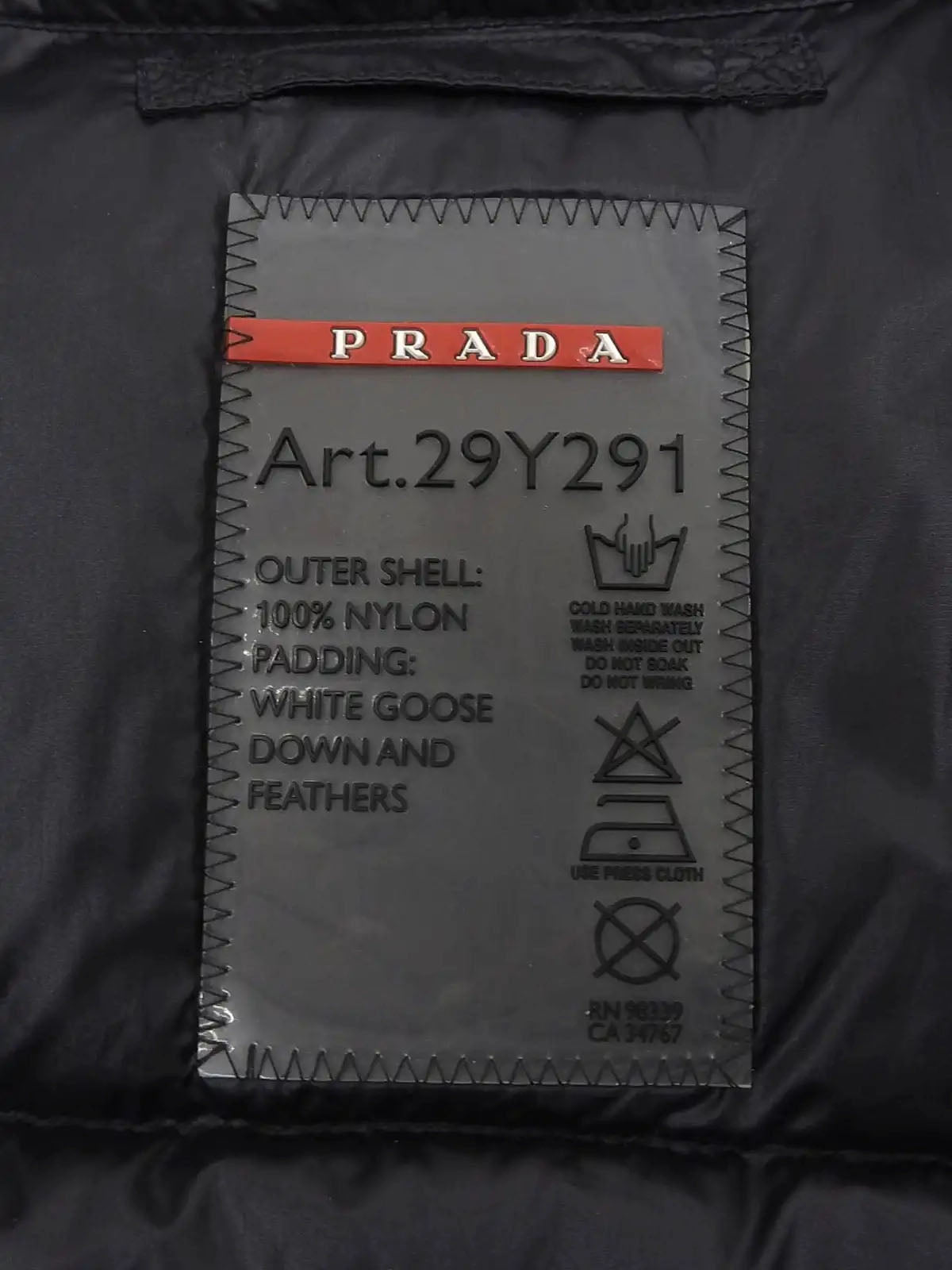 Logo Plate Down Vest Black