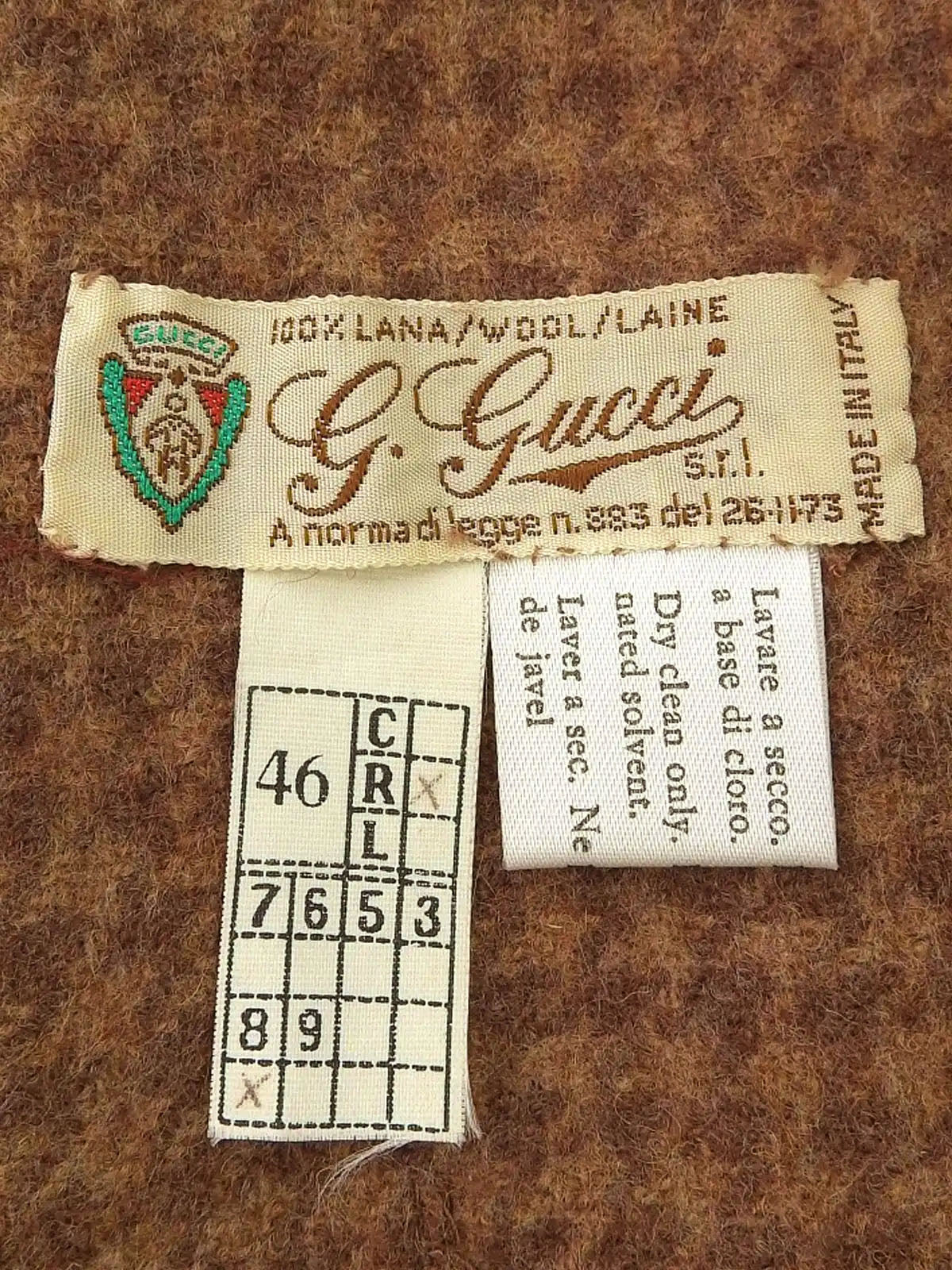 棕色格纹 GG 徽标纽扣夹克