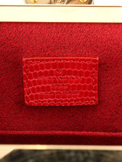 2005 Takashi Murakami Collaboration Monogram Cherry Sac Fermoir MM Brown/Red
