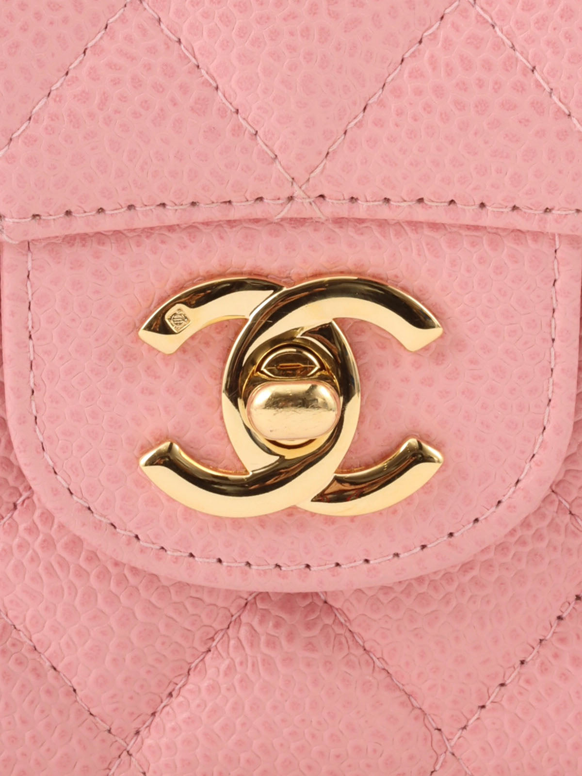 2004 Caviar Skin Classic Flap Chain Bag 25cm Pink
