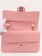 2004 Caviar Skin Classic Flap Chain Bag 25cm Pink