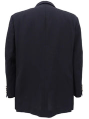 Navy wool logo button tailored jacket