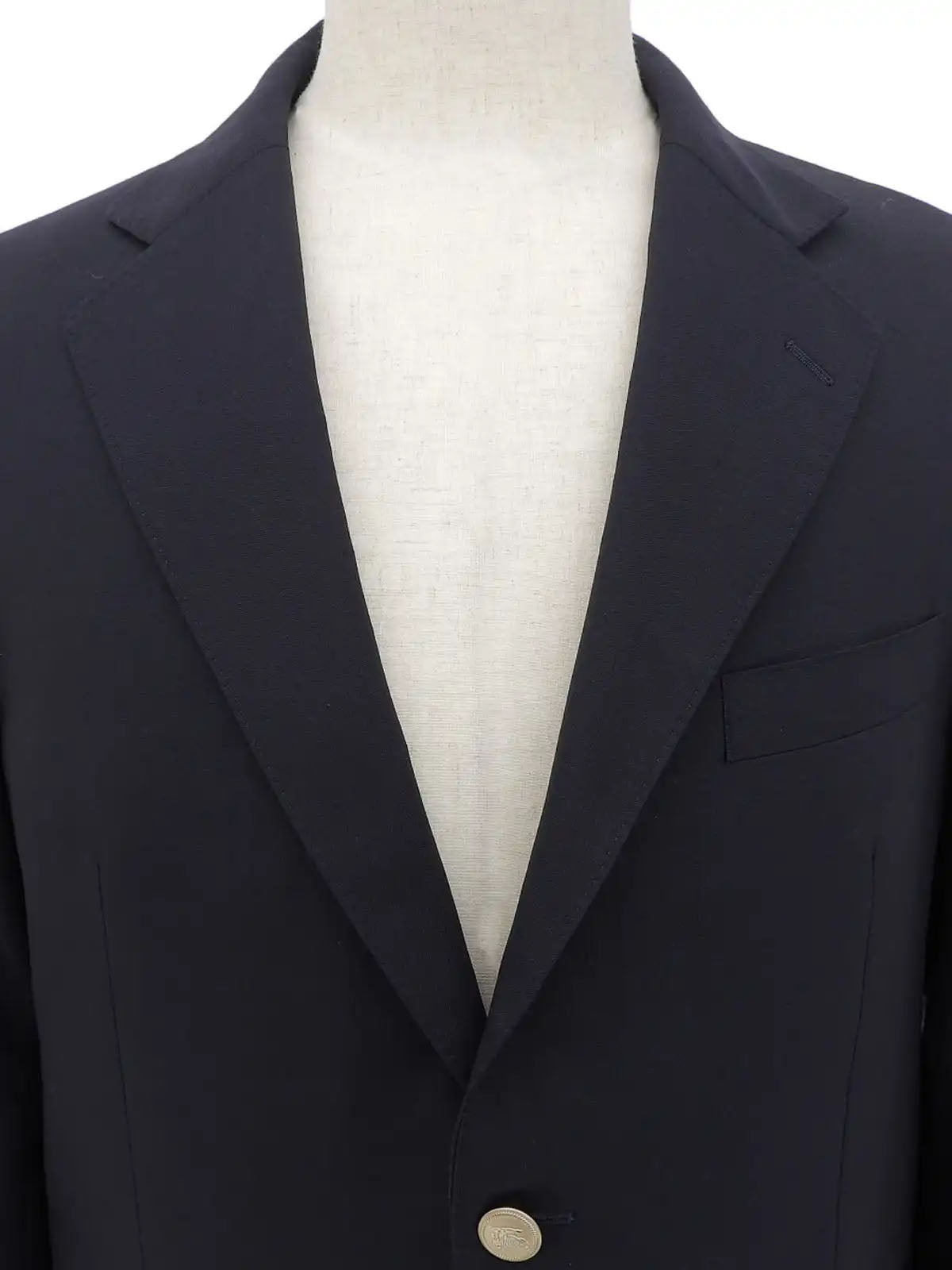 Navy wool logo button tailored jacket