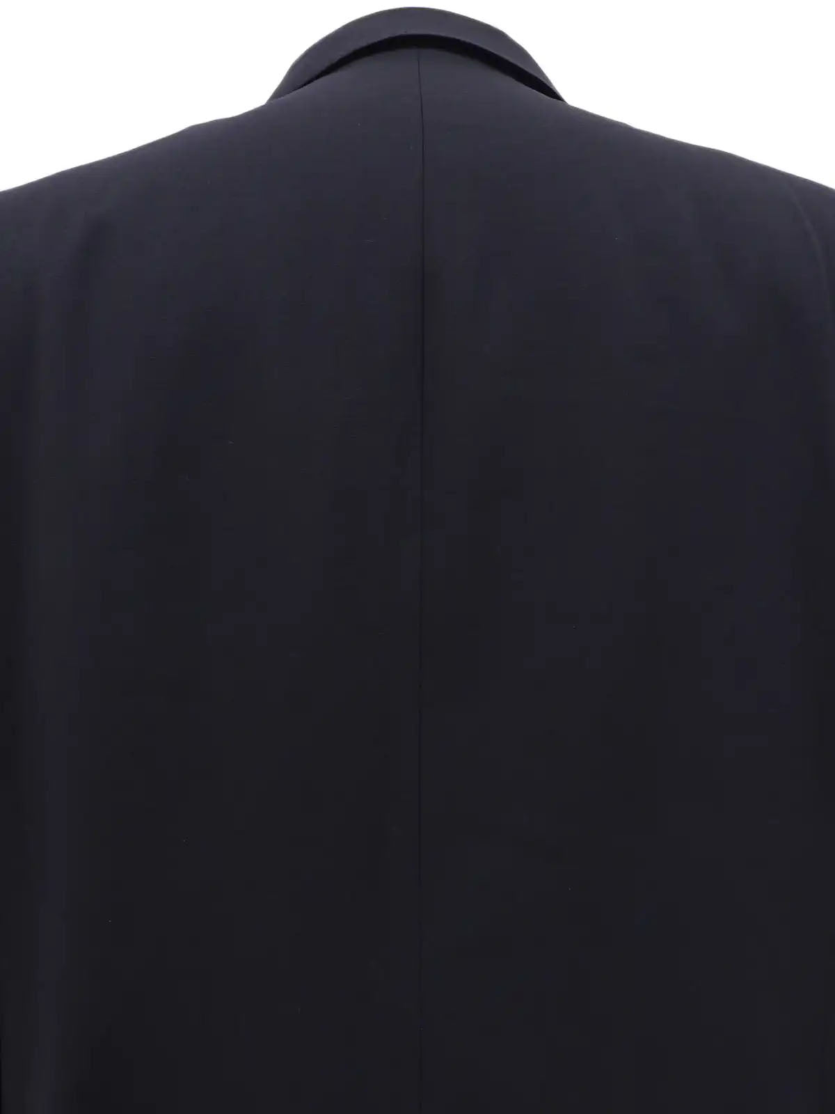 Navy wool logo button tailored jacket