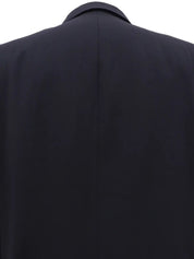 Navy wool logo button tailored jacket