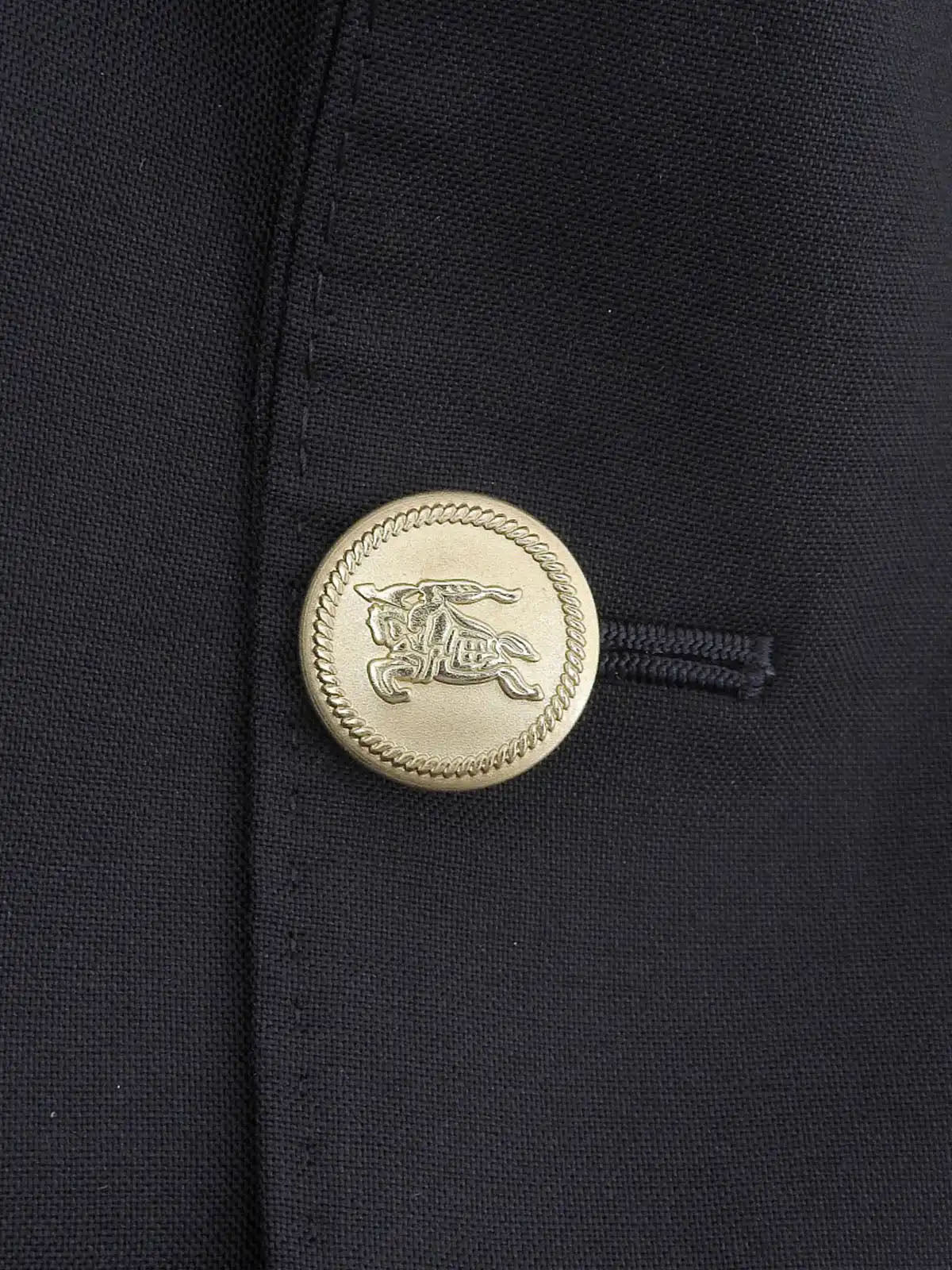 Navy wool logo button tailored jacket