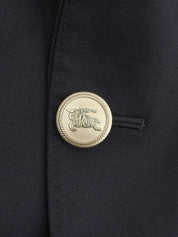 Navy wool logo button tailored jacket