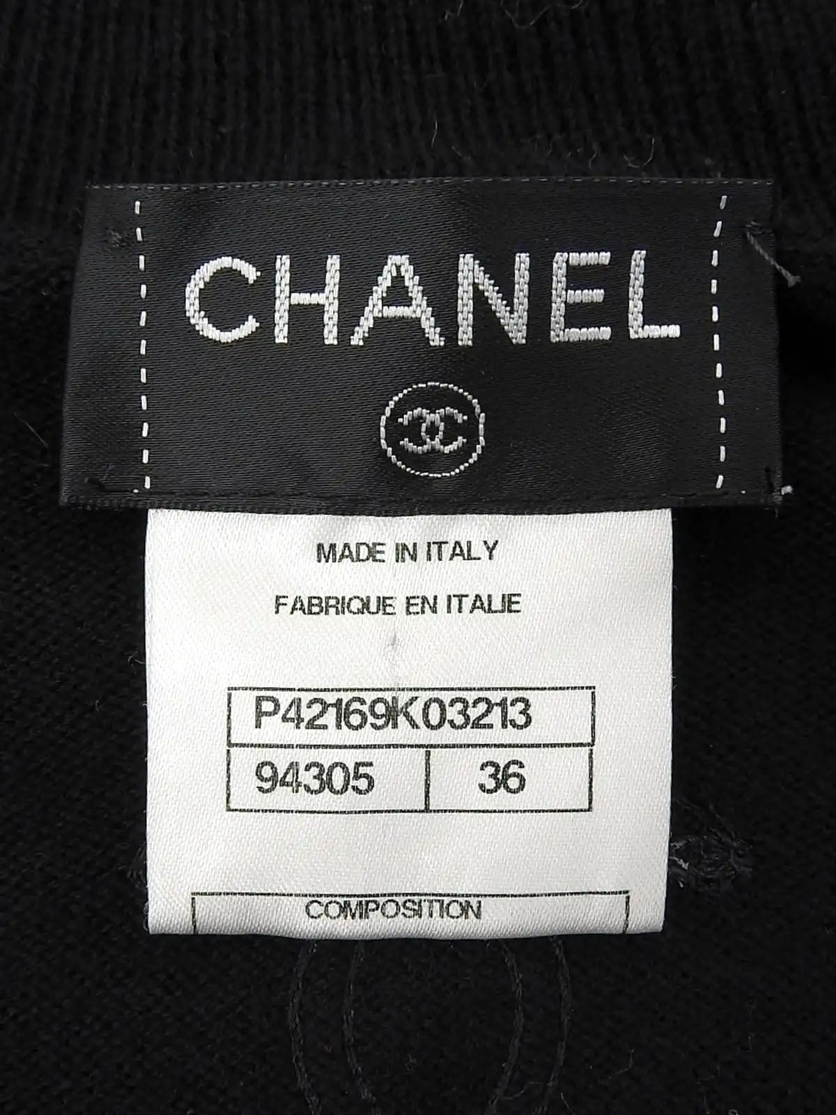 Wool Leather CC Mark Turtleneck Knit Sweater in Black