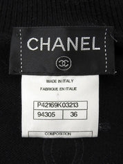 Wool Leather CC Mark Turtleneck Knit Sweater in Black
