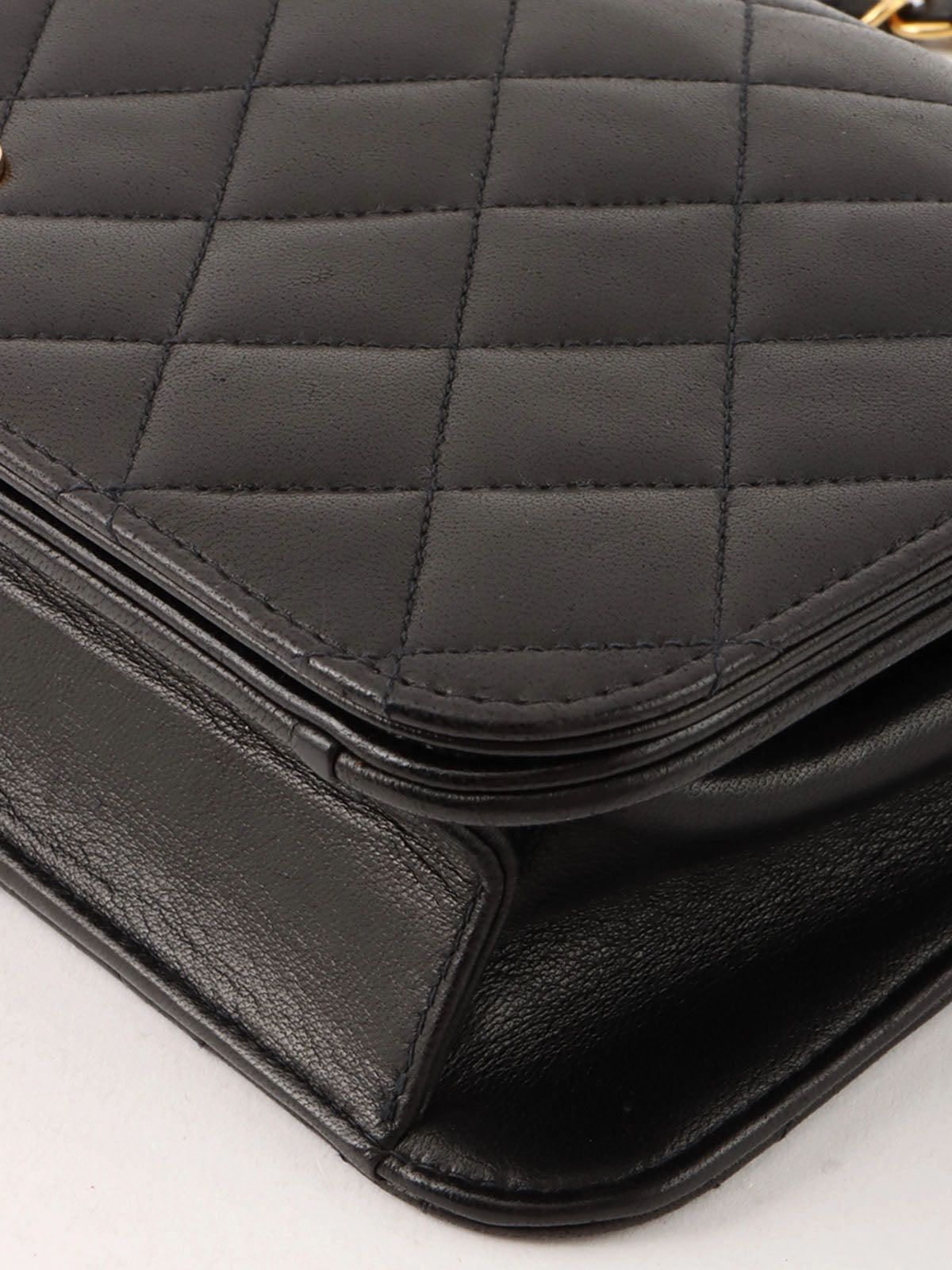 1997 Full Flap CC Mark Plate Chain Bag, Black