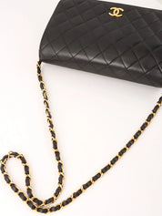 1997 Full Flap CC Mark Plate Chain Bag, Black
