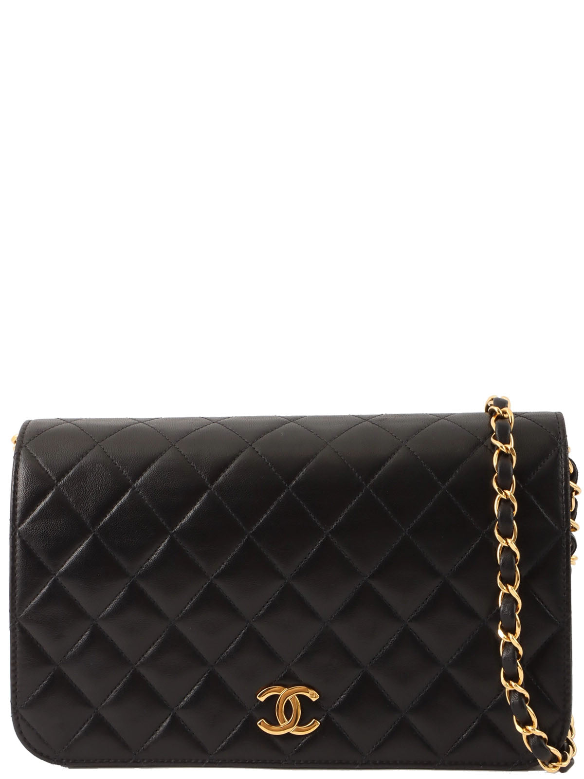 1997 Full Flap CC Mark Plate Chain Bag, Black