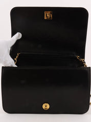 1997 Full Flap CC Mark Plate Chain Bag, Black