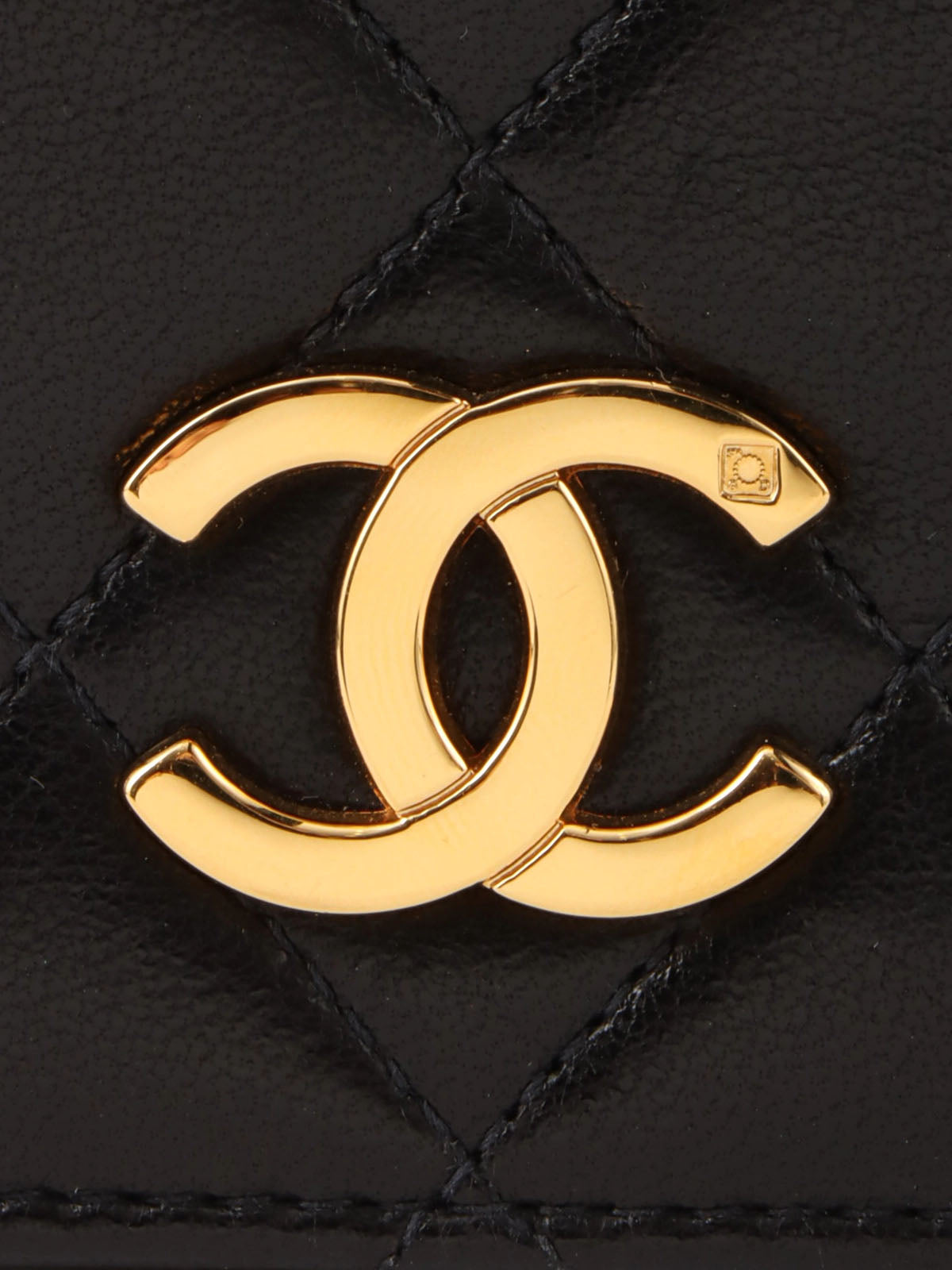 1997 Full Flap CC Mark Plate Chain Bag, Black
