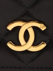 1997 Full Flap CC Mark Plate Chain Bag, Black