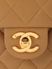 1990's Classic Flap Chain Bag Mini, Beige
