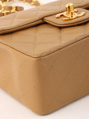 1990's Classic Flap Chain Bag Mini, Beige