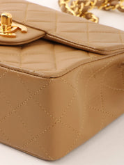 1990's Classic Flap Chain Bag Mini, Beige