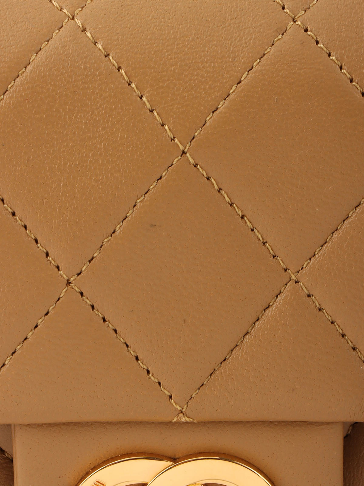 1990's Classic Flap Chain Bag Mini, Beige