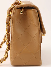1990's Classic Flap Chain Bag Mini, Beige