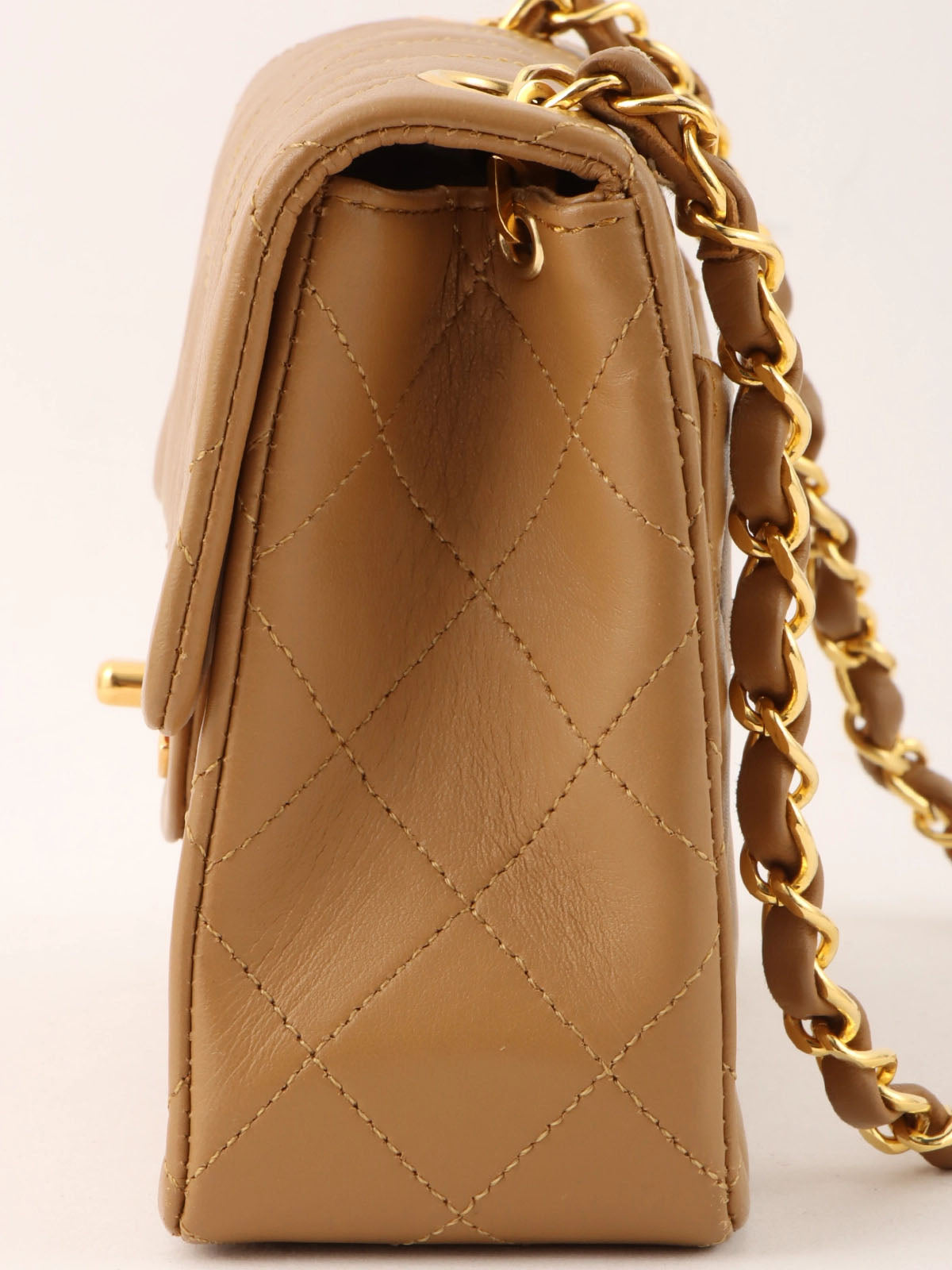 1990's Classic Flap Chain Bag Mini, Beige