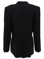 デザインステッチロゴボタンジャケット ブラック