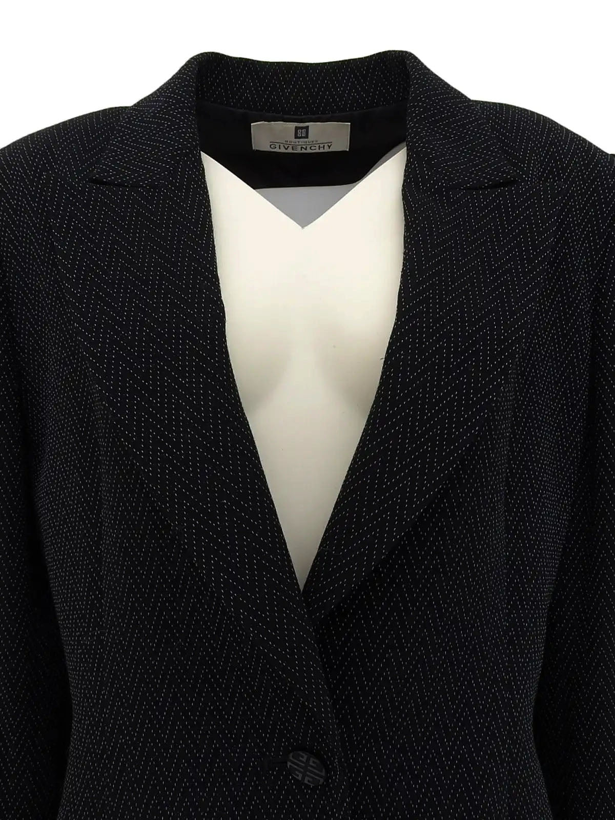 デザインステッチロゴボタンジャケット ブラック