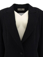 デザインステッチロゴボタンジャケット ブラック