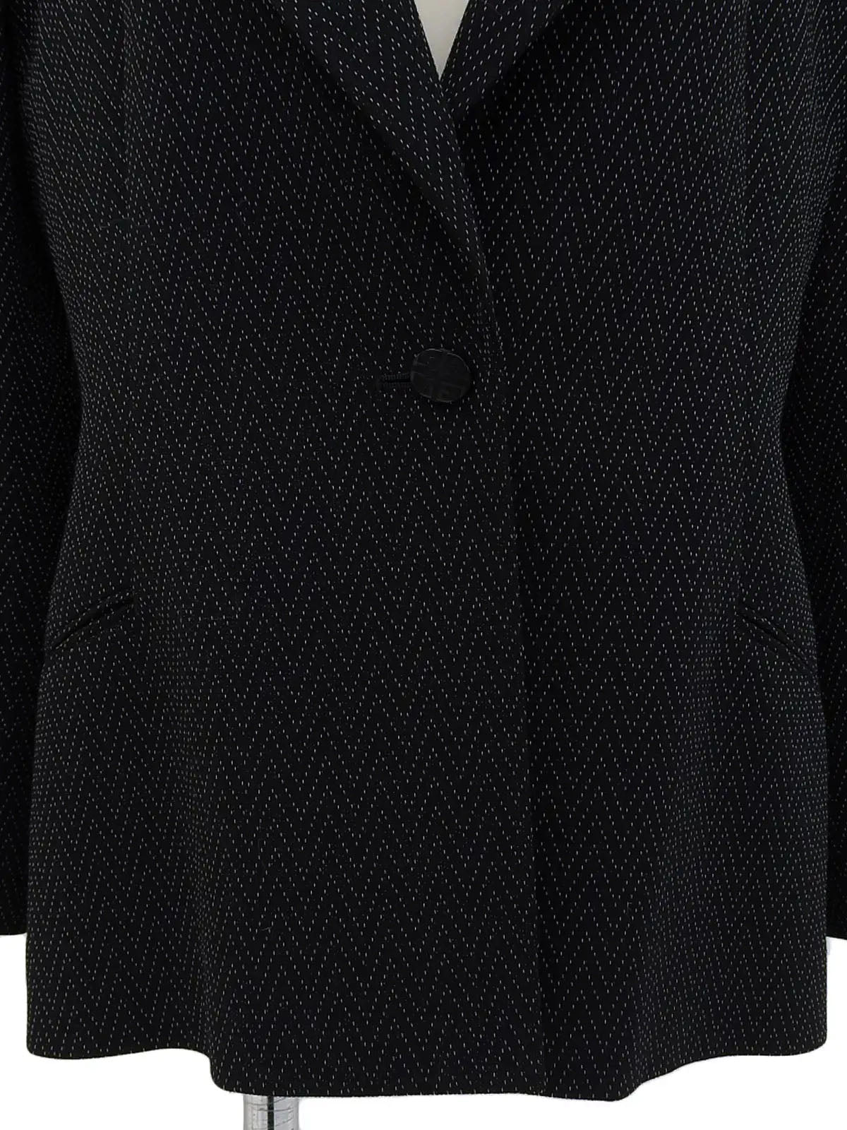 デザインステッチロゴボタンジャケット ブラック