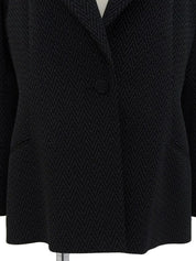 デザインステッチロゴボタンジャケット ブラック