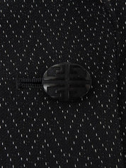 デザインステッチロゴボタンジャケット ブラック