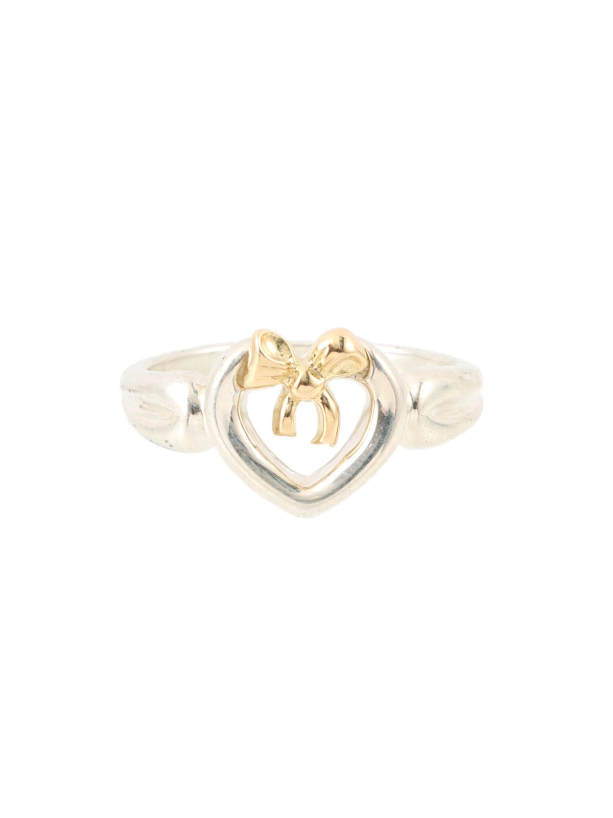 18K925 Heart Ribbon Motif Ring Silver/Gold