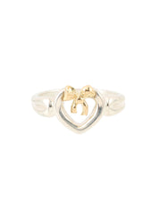 18K925 Heart Ribbon Motif Ring Silver/Gold