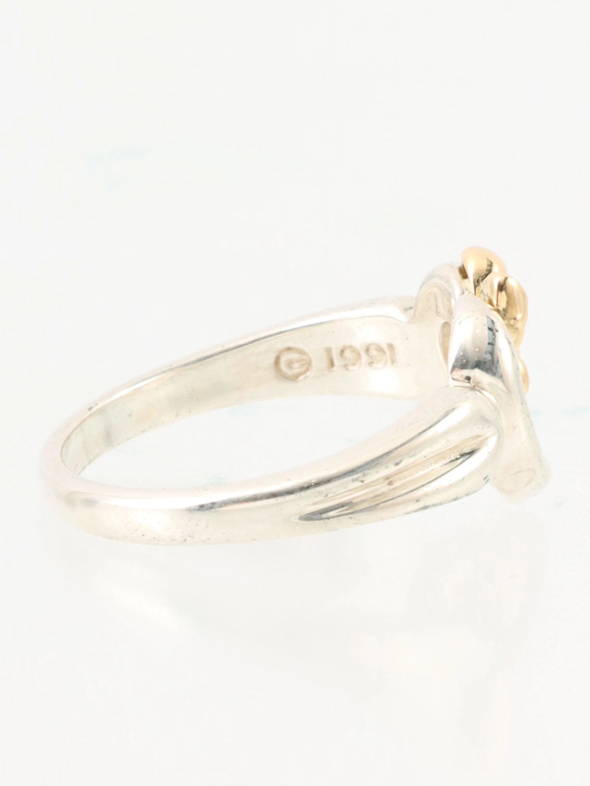 18K925 Heart Ribbon Motif Ring Silver/Gold