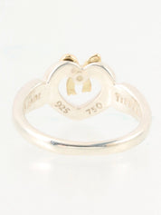18K925 Heart Ribbon Motif Ring Silver/Gold