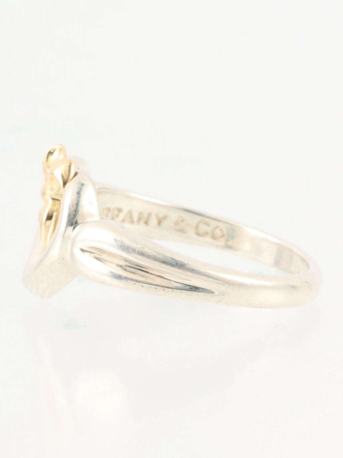 18K925 Heart Ribbon Motif Ring Silver/Gold