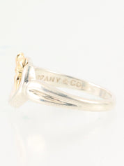 18K925 Heart Ribbon Motif Ring Silver/Gold