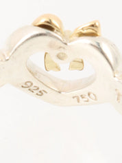 18K925 Heart Ribbon Motif Ring Silver/Gold