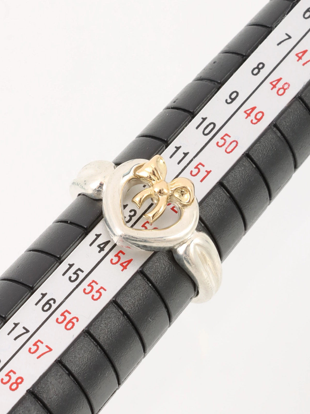 18K925 Heart Ribbon Motif Ring Silver/Gold
