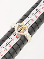 18K925 Heart Ribbon Motif Ring Silver/Gold
