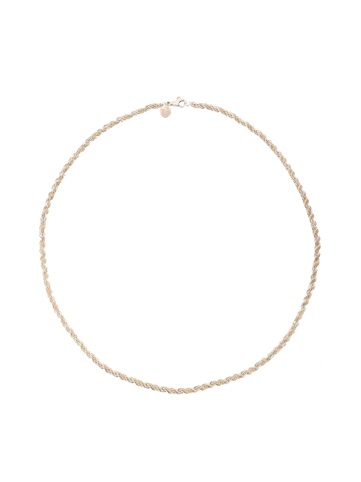 18K925 Twisted Rope Chain Necklace in Silver/Gold