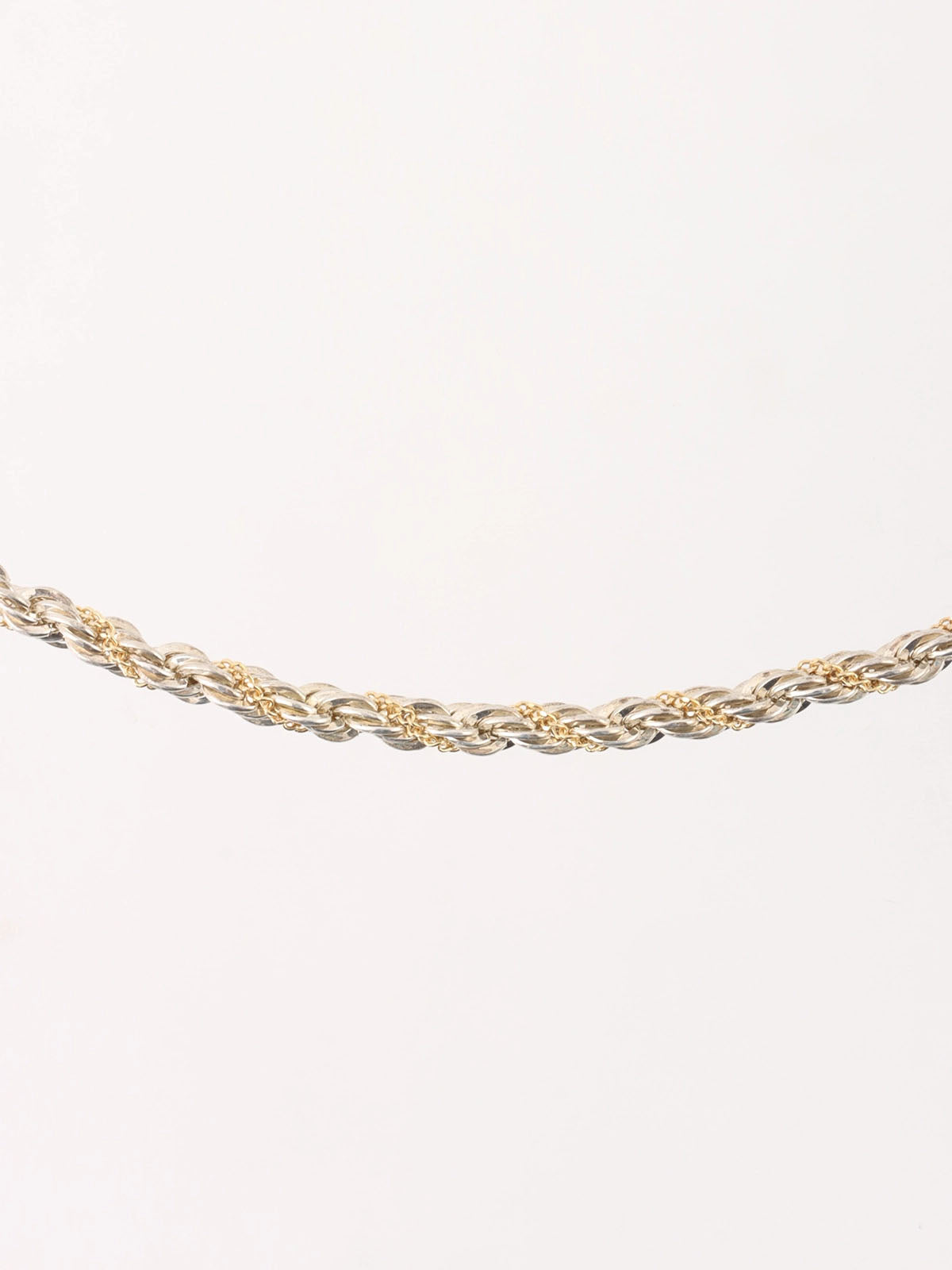 18K925 Twisted Rope Chain Necklace in Silver/Gold