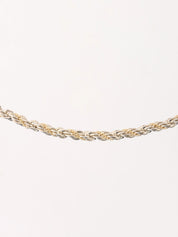 18K925 Twisted Rope Chain Necklace in Silver/Gold
