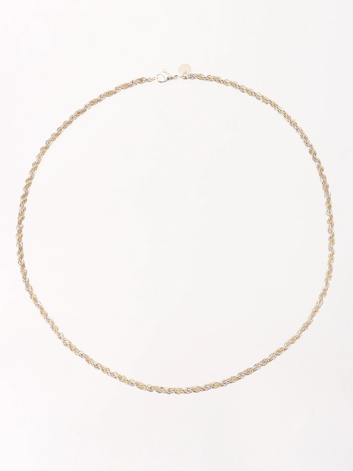 18K925 Twisted Rope Chain Necklace in Silver/Gold