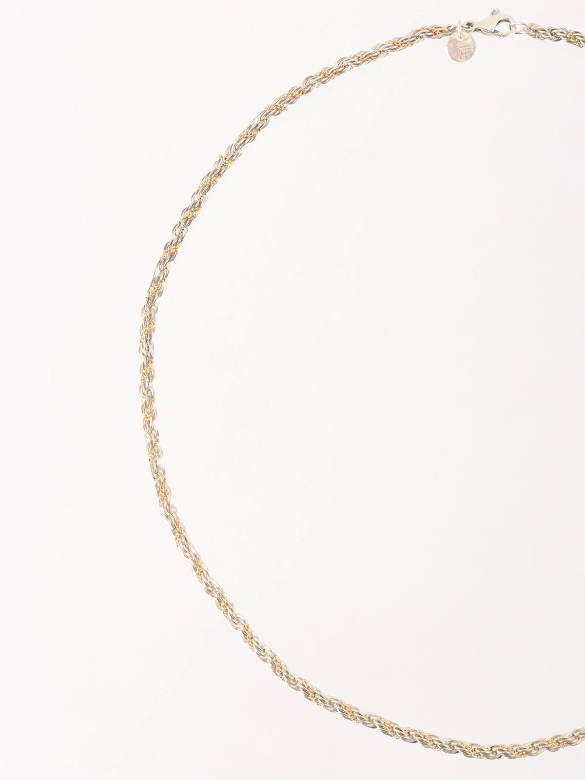 18K925 Twisted Rope Chain Necklace in Silver/Gold