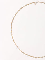 18K925 Twisted Rope Chain Necklace in Silver/Gold